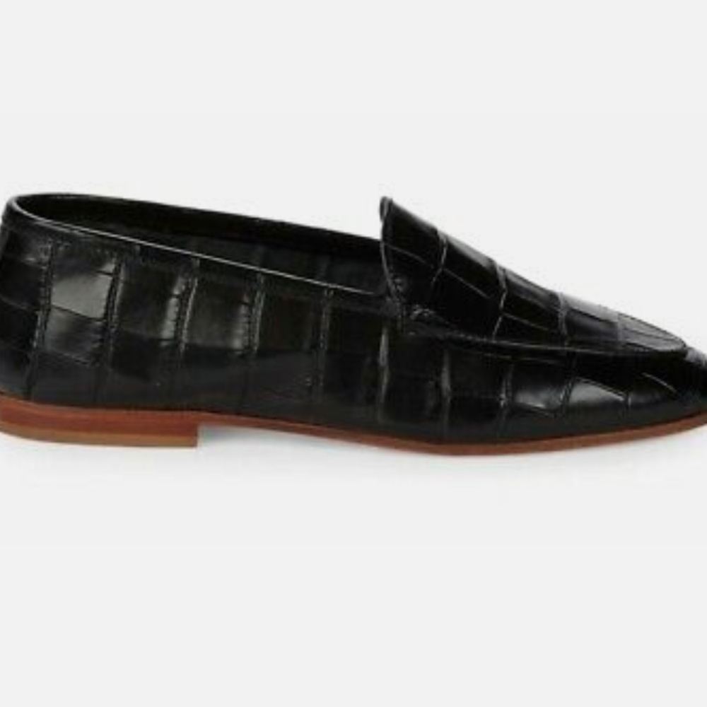 Mansur Gavriel Leather Croc Loafers 37.5